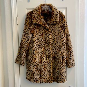 Lucky Brand Leopard Faux Fur Coat